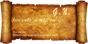 Gorzsás Nóra névjegykártya